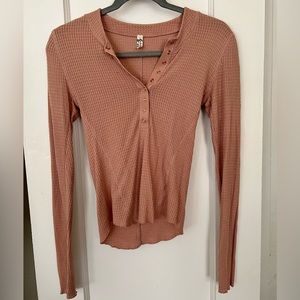 Free People Dusty Pink Henley - Size XS